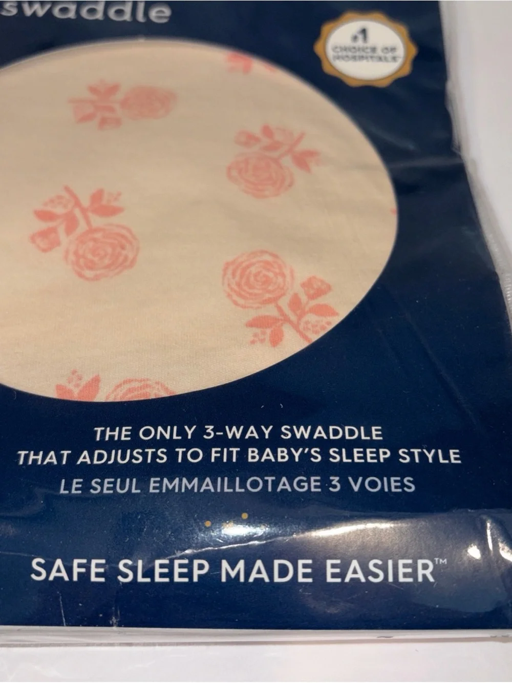 HALO SleepSack Swaddle in Cream with Pink Floral
